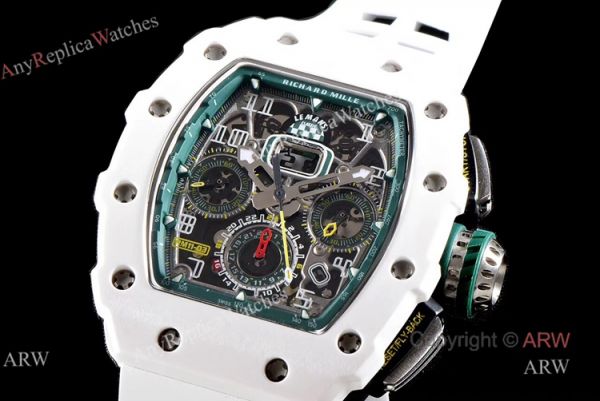 KV Factory Knockoff Richard Mille RM011-03 White Ceramic Automatic Watch KV Factory Knockoff Richard Mille RM011-03 White Ceramic Automatic Watch