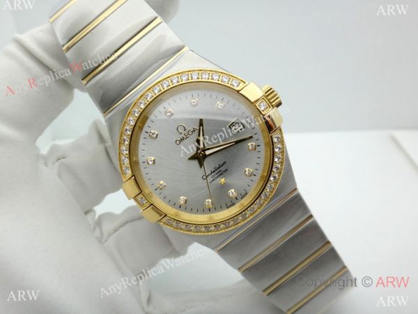 Replica Omega Constellation Two Tone Diamond Watch 38mm Men Replica Omega Constellation Two Tone Diamond Watch 38mm Men