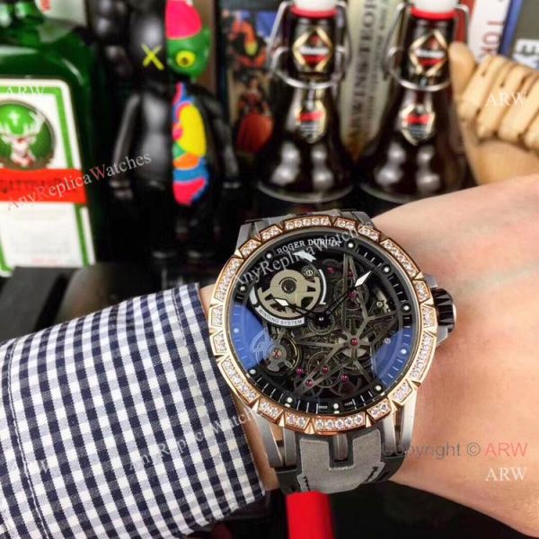 New Copy Roger Dubuis Excalibur Automatic Skeleton Watch Rose Gold Diamond New Copy Roger Dubuis Excalibur Automatic Skeleton Watch Rose Gold Diamond