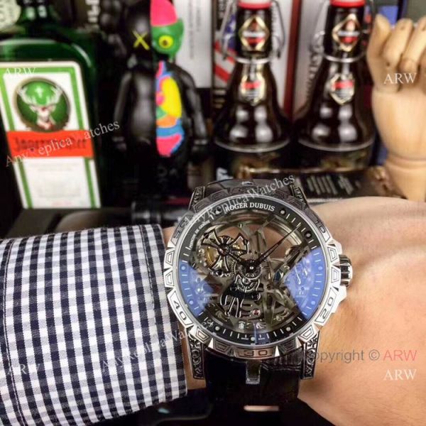 Copy Roger Dubuis Excalibur 46 Tourbillon Watches Rose Gold Tattoo Copy Roger Dubuis Excalibur 46 Tourbillon Watches Rose Gold Tattoo