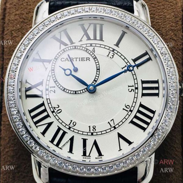 (EGF) New Replica Ronde De Cartier Stainless Steel White Dial Diamond Watches (EGF) New Replica Ronde De Cartier Stainless Steel White Dial Diamond Watches