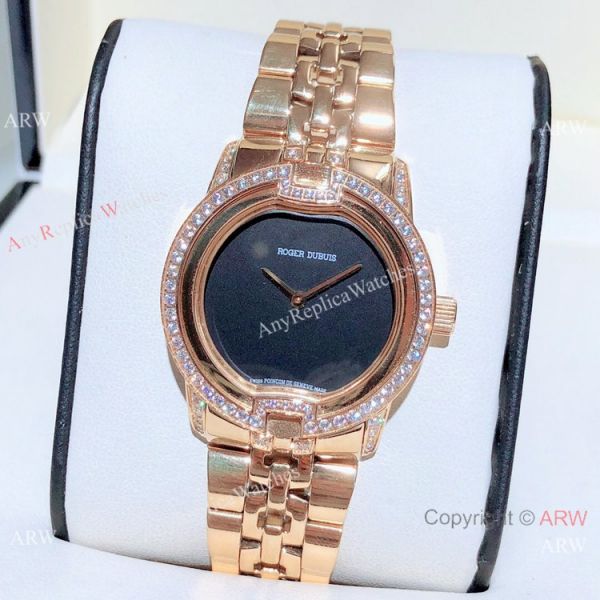 Copy Roger Dubuis Velvet Women Watches Silver Dial Rose Gold Copy Roger Dubuis Velvet Women Watches Silver Dial Rose Gold