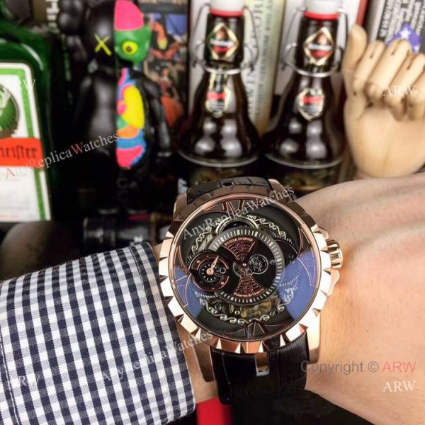 Copy Roger Dubuis Excalibur Quatuor Watches SS Blue Dial Copy Roger Dubuis Excalibur Quatuor Watches SS Blue Dial