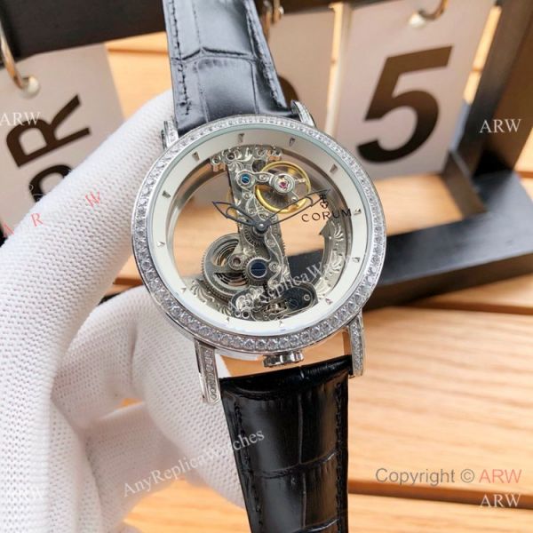 Copy Corum Bridge Transparent Dial Corum Watch Diamond Bezel Rose Gold Copy Corum Bridge Transparent Dial Corum Watch Diamond Bezel Rose Gold