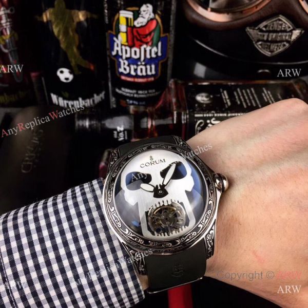 AAA Replica Corum Bubble Skull Watch Stainless Steel Tattoo Blue Dial AAA Replica Corum Bubble Skull Watch Stainless Steel Tattoo Blue Dial