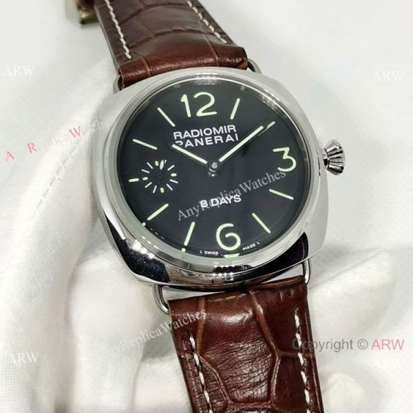 AAA Replica Panerai Radiomir 8 Days 45mm Watch Black Dial Red Leather Strap AAA Replica Panerai Radiomir 8 Days 45mm Watch Black Dial Red Leather Strap