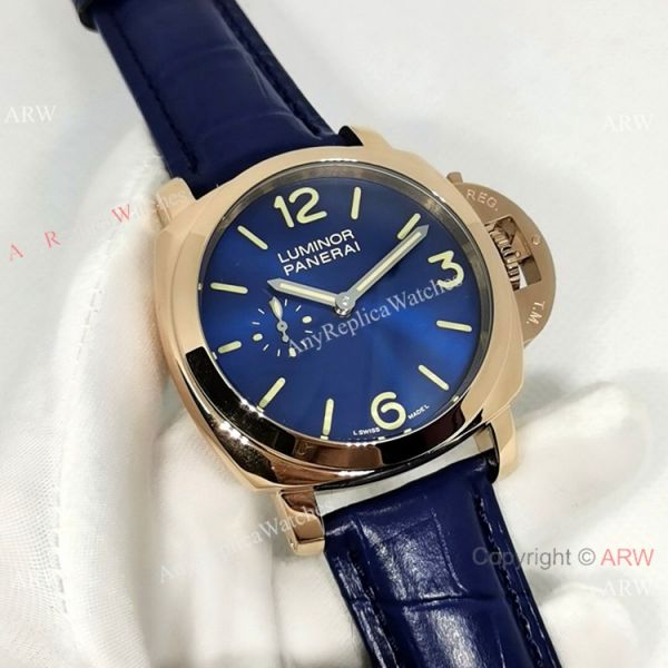Replica Officine Panerai Luminor Watch 44MM Rose Gold Blue Dial Replica Officine Panerai Luminor Watch 44MM Rose Gold Blue Dial