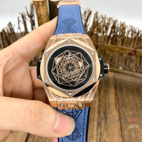 Top Quality Hublot Big Bang Sang Bleu II Watches Black Face Rose Gold Top Quality Hublot Big Bang Sang Bleu II Watches Black Face Rose Gold