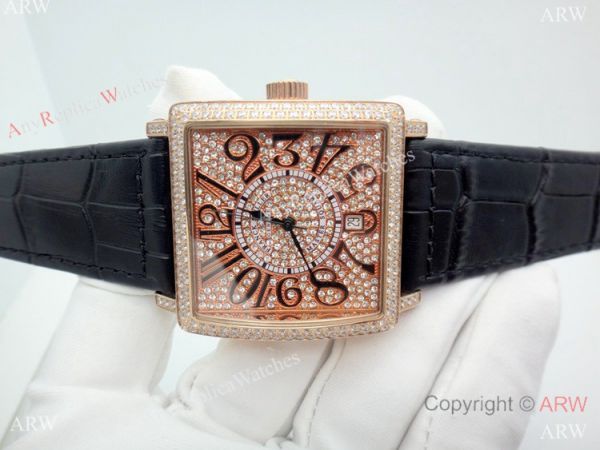 Replica Franck Muller Master Square Watch Rose Gold Full Diamond Automatic Replica Franck Muller Master Square Watch Rose Gold Full Diamond Automatic