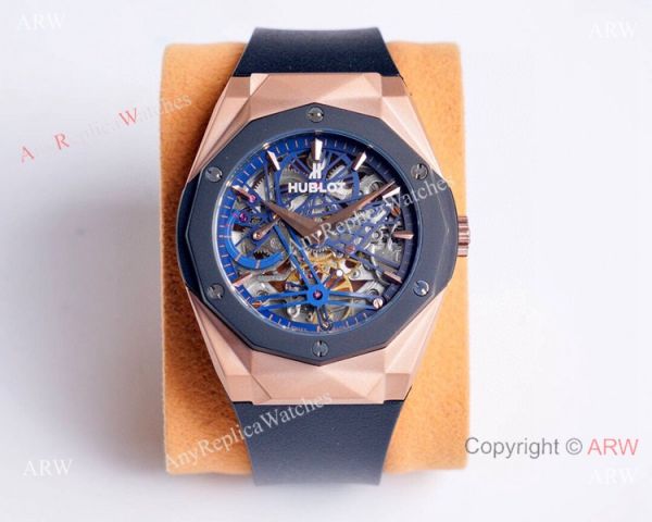 Copy Hublot Classic Fusion Skeleton Watches Rose Gold Rubber Strap Copy Hublot Classic Fusion Skeleton Watches Rose Gold Rubber Strap