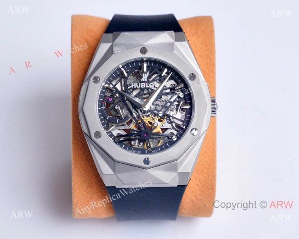 Copy Hublot Classic Fusion Skeleton SS Black Bezel Watches Copy Hublot Classic Fusion Skeleton SS Black Bezel Watches