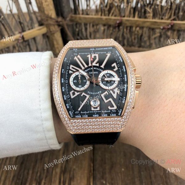 Best Replica Franck Muller Vanguard Chronograph Men Watch SS Diamond Case Black Dial Best Replica Franck Muller Vanguard Chronograph Men Watch SS Diamond Case Black Dial