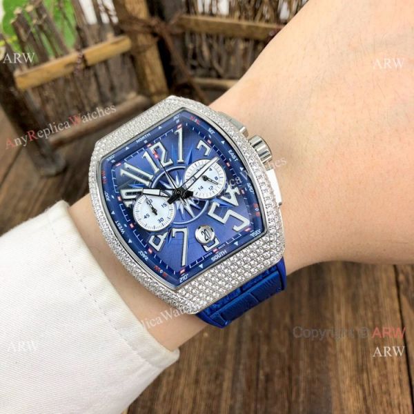 Fake Franck Muller Vanguard Yachting Rose Gold Blue Chronograph Watch 44mm Fake Franck Muller Vanguard Yachting Rose Gold Blue Chronograph Watch 44mm