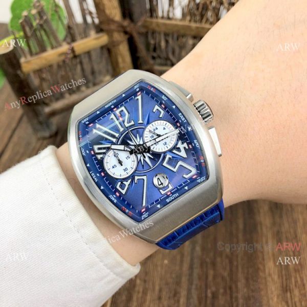 Fake Franck Muller Yachting Chronograph Men Watch Rose Gold and Blue Fake Franck Muller Yachting Chronograph Men Watch Rose Gold and Blue