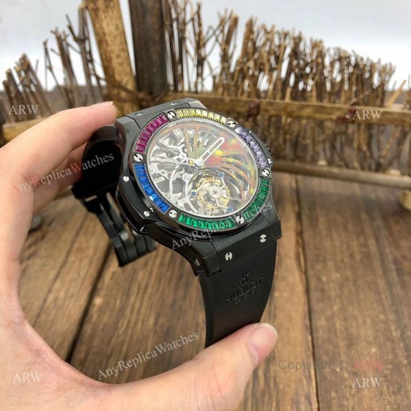 1:1 Swiss Replica Hublot Tourbillon Skeleton Big Bang Black Rainbow Watch 1:1 Swiss Replica Hublot Tourbillon Skeleton Big Bang Black Rainbow Watch