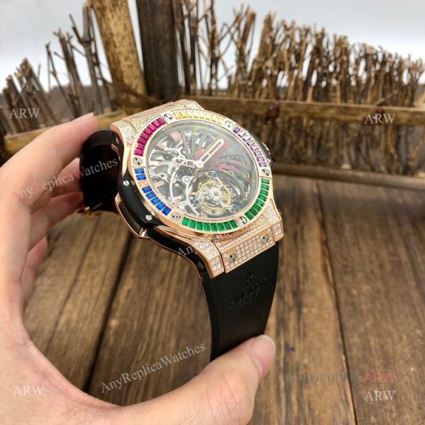 1:1 Quality Replica Hublot Tourbillon Skeleton Rose Gold Rainbow Watch 1:1 Quality Replica Hublot Tourbillon Skeleton Rose Gold Rainbow Watch