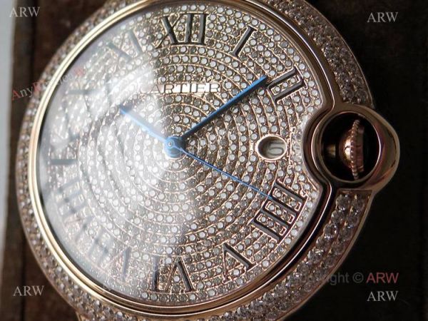 (TW) Swiss Quality Replica Cartier Ballon Bleu Rose Gold Diamond Watches (TW) Swiss Quality Replica Cartier Ballon Bleu Rose Gold Diamond Watches
