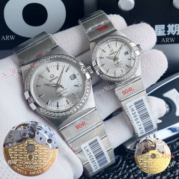 AAA Replica Omega Couple Watch Omega Constellation Diamond Bezel Automatic Watches AAA Replica Omega Couple Watch Omega Constellation Diamond Bezel Automatic Watches