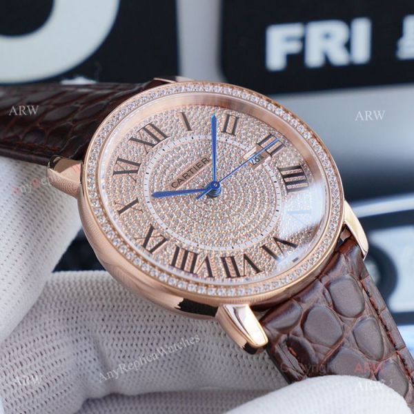High Quality Cartier Ronde Solo 42mm rose gold Diamond Replica Watch High Quality Cartier Ronde Solo 42mm rose gold Diamond Replica Watch