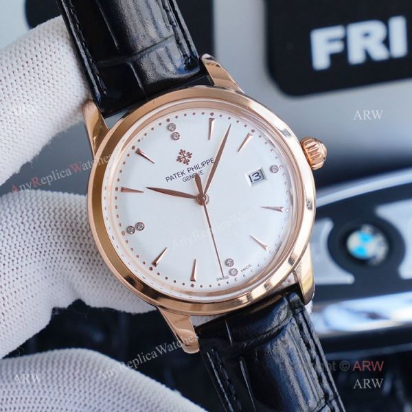 New Patek Philippe Geneve Copy Watches White Dial Black Leather Strap New Patek Philippe Geneve Copy Watches White Dial Black Leather Strap