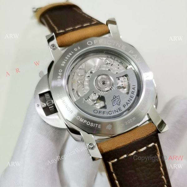 Panerai Luminor GMT PAM1321 Stainless Steel Brown Leather Strap Watch Panerai Luminor GMT PAM1321 Stainless Steel Brown Leather Strap Watch