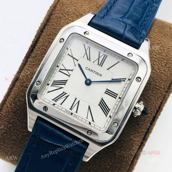 Swiss Replica Cartier Santos Dumont Blue Leather Watch New Cartier Watches Swiss Replica Cartier Santos Dumont Blue Leather Watch New Cartier Watches