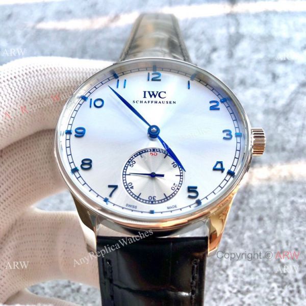 IWC Portuguese 44mm Watch Replica Black Leather Strap Silver Dial IWC Portuguese 44mm Watch Replica Black Leather Strap Silver Dial