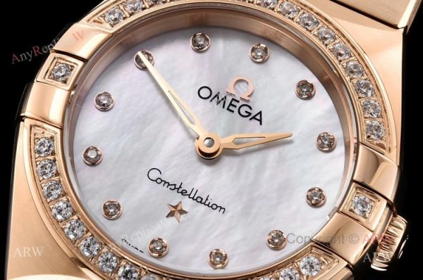 Swiss Quartz Replica Omega Constellation Rose Gold Diamond Ladies Watch 25mm Swiss Quartz Replica Omega Constellation Rose Gold Diamond Ladies Watch 25mm