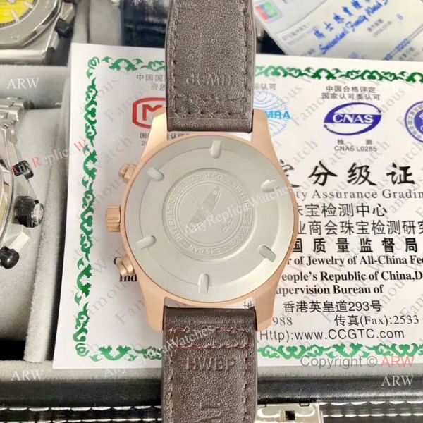 AAA Quality IWC Pilots Spitfire Chronograph Watch Rose Gold Green Dial AAA Quality IWC Pilots Spitfire Chronograph Watch Rose Gold Green Dial
