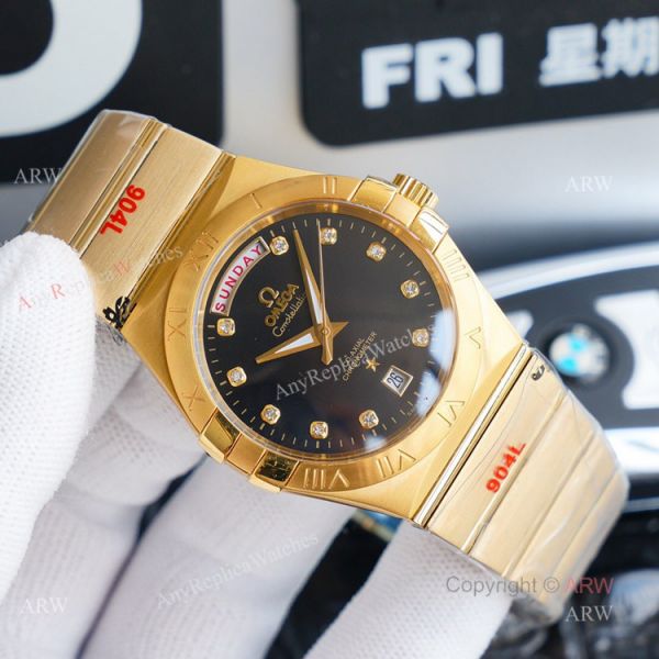 1:1 Swiss Quality Copy Omega Constellation Double Eagle Black Diamond Watch 38mm 1:1 Swiss Quality Copy Omega Constellation Double Eagle Black Diamond Watch 38mm