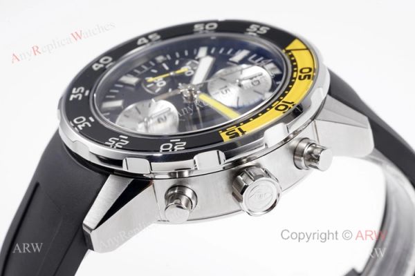 Replica IWC Aquatimer Chronograph Black Yellow Bezel Asia 7750 Watch 44mm Replica IWC Aquatimer Chronograph Black Yellow Bezel Asia 7750 Watch 44mm