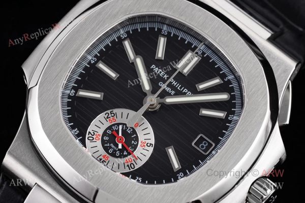 New Patek Philippe Nautilus 5980 Black Dial Black Leather Strap Swiss Made Replica Watch New Patek Philippe Nautilus 5980 Black Dial Black Leather Strap Swiss Made Replica Watch