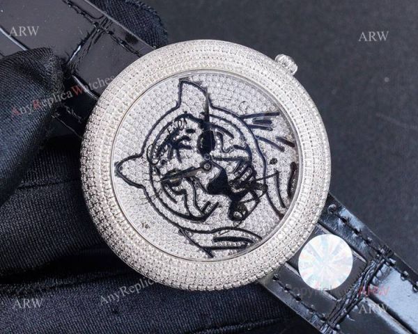 Swiss Grade Cartier Panther Diamonds Cartier Watch Copy Men 44mm Swiss Grade Cartier Panther Diamonds Cartier Watch Copy Men 44mm