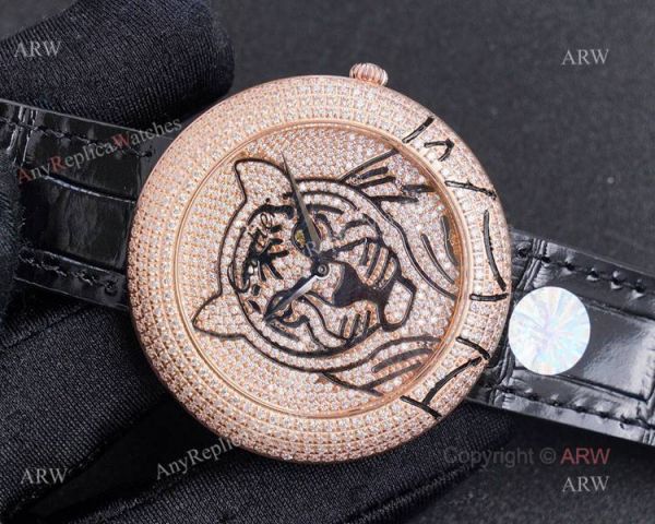Swiss Copy Cartier Panther Rose Gold Diamond Watch For Men Swiss Copy Cartier Panther Rose Gold Diamond Watch For Men