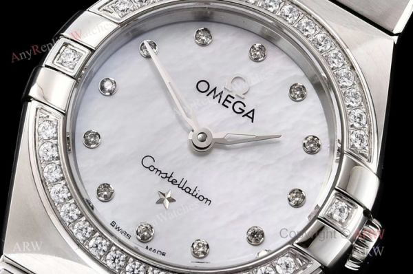 GF Factory Replica Omega Constellation Silver Diamond Bezel White Mop Dial Swiss Quartz Watch 25mm GF Factory Replica Omega Constellation Silver Diamond Bezel White Mop Dial Swiss Quartz Watch 25mm