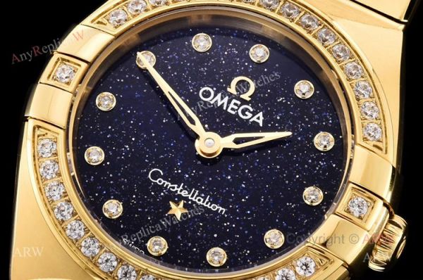 GF Factory Womens Omega Constellation Black Aventurine Dial Swiss Replica Watch GF Factory Womens Omega Constellation Black Aventurine Dial Swiss Replica Watch