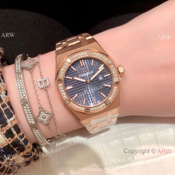 Clone Audemars Piguet Royal Oak Ladies Watches Rose Gold Diamond Bezel Clone Audemars Piguet Royal Oak Ladies Watches Rose Gold Diamond Bezel