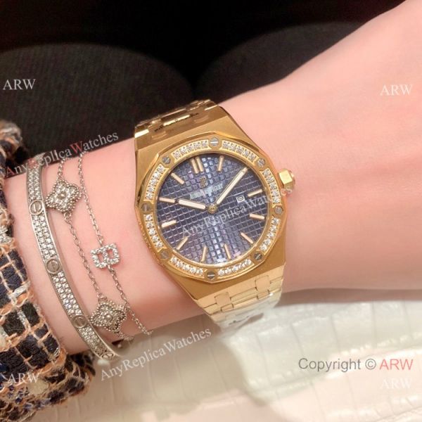 Clone Audemars Piguet Royal Oak Women Watch Diamond Bezel All Gold Clone Audemars Piguet Royal Oak Women Watch Diamond Bezel All Gold