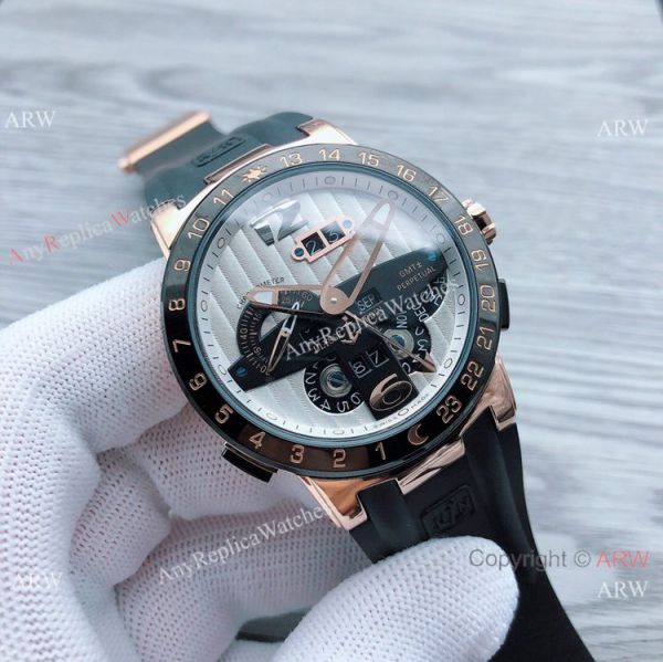 Ulysse Nardin GMT Perpetual Blue Bezel Rose Gold Men Watches Ulysse Nardin GMT Perpetual Blue Bezel Rose Gold Men Watches