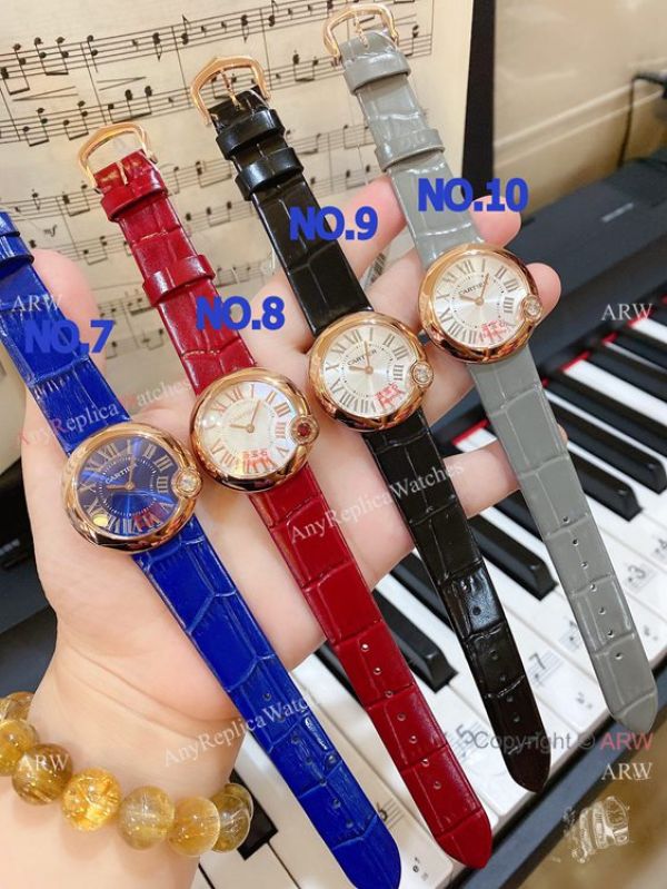 New Copy Cartier Ballon Blanc de Lady Watches Diamond Bezel Leather Strap New Copy Cartier Ballon Blanc de Lady Watches Diamond Bezel Leather Strap