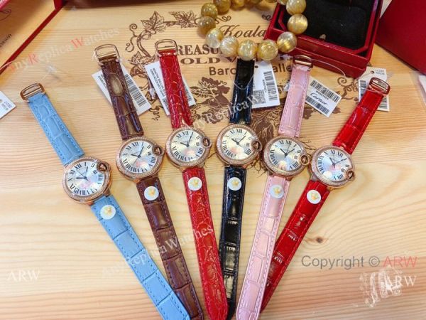 Copy Cartier Ballon Bleu De Leather Strap Watches 33mm Quartz Copy Cartier Ballon Bleu De Leather Strap Watches 33mm Quartz