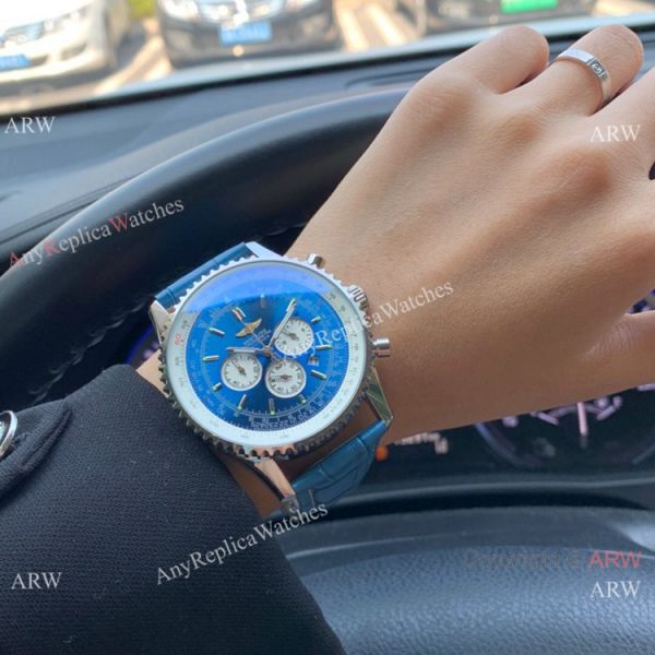 Best Replica Breitling Navitimer 01 Watch Blue Leather Strap Best Replica Breitling Navitimer 01 Watch Blue Leather Strap