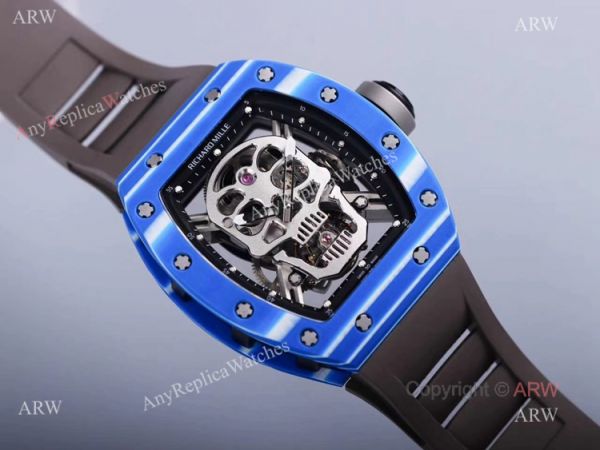 Replica Richard Mille Skull Blue Bezel RM 52-01 Watch for men Replica Richard Mille Skull Blue Bezel RM 52-01 Watch for men