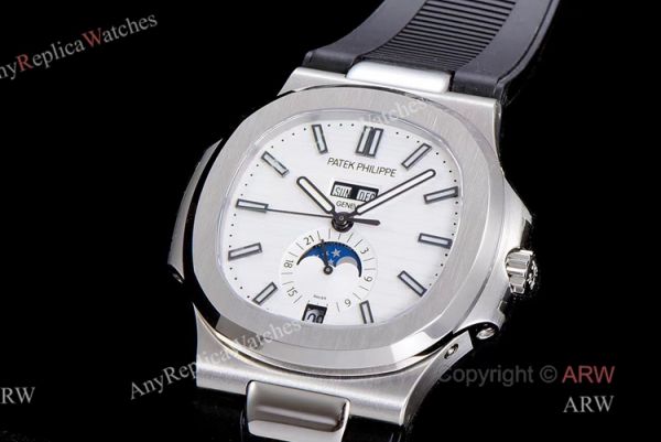 (GR) V2 Version New Patek Philippe Nautilus Annual Calendar 5726 Moonphase Watch With Black Rubber Strap (GR) V2 Version New Patek Philippe Nautilus Annual Calendar 5726 Moonphase Watch With Black Rubber Strap