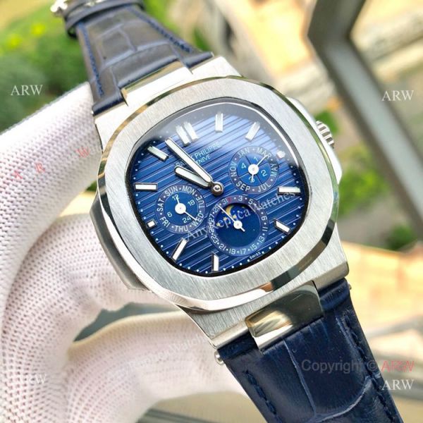 Copy Patek Philippe Nautilus White Face Annual Calendar Watch Brown Leather Strap Copy Patek Philippe Nautilus White Face Annual Calendar Watch Brown Leather Strap