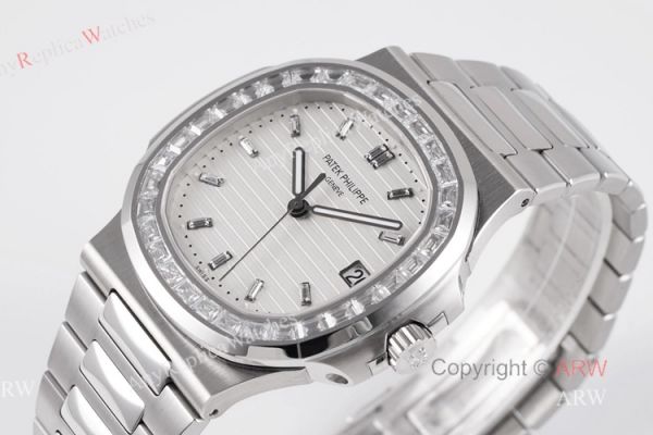(PPF) V4 Version Best Replica Patek Philippe Diamond Watch With White Dial Diamond Markers (PPF) V4 Version Best Replica Patek Philippe Diamond Watch With White Dial Diamond Markers