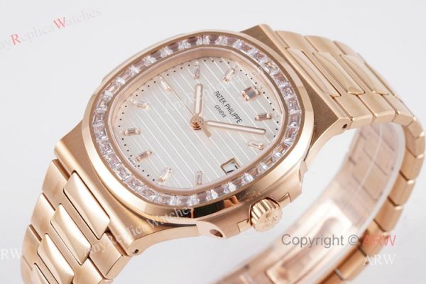 (PPF) V4 Version Swiss Replica Patek Philippe Nautilus Rose Gold Diamond Bezel Watch For Men (PPF) V4 Version Swiss Replica Patek Philippe Nautilus Rose Gold Diamond Bezel Watch For Men