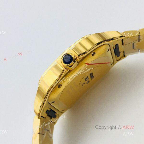1:1 Copy BV Factory Faux Cartier Santos Yellow Gold Automatic Watch With QuickSwitch Band 1:1 Copy BV Factory Faux Cartier Santos Yellow Gold Automatic Watch With QuickSwitch Band