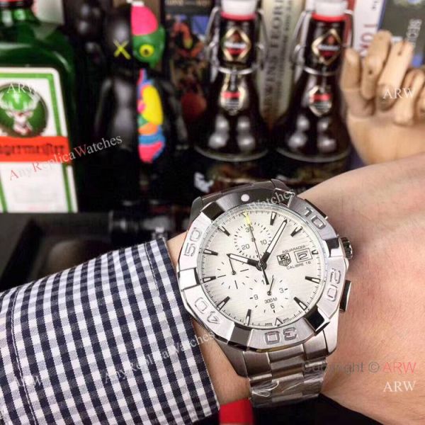 Tag Heuer Aquaracer Calibre 16 Chronograph Watches Ss Gray Face Tag Heuer Aquaracer Calibre 16 Chronograph Watches Ss Gray Face