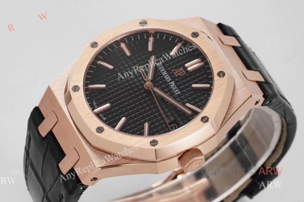 BF Factory Audemars Piguet Royal Oak 41mm Rose Gold Leather Strap Watch AAA Replica BF Factory Audemars Piguet Royal Oak 41mm Rose Gold Leather Strap Watch AAA Replica